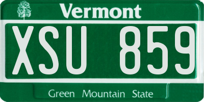 VT license plate XSU859