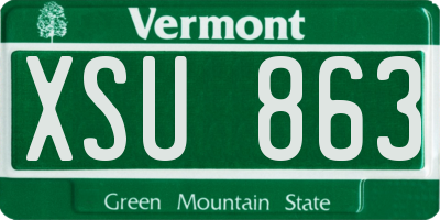 VT license plate XSU863