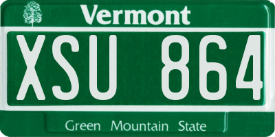 VT license plate XSU864