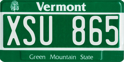VT license plate XSU865