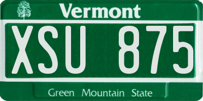 VT license plate XSU875