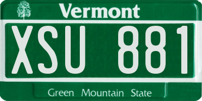 VT license plate XSU881