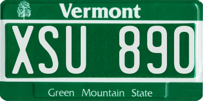 VT license plate XSU890