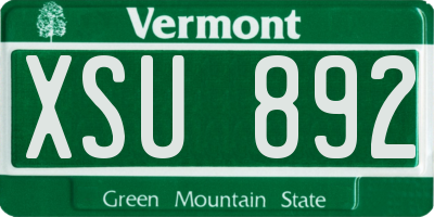 VT license plate XSU892