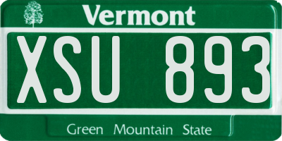 VT license plate XSU893