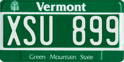 VT license plate XSU899