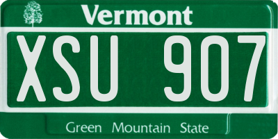 VT license plate XSU907
