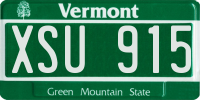 VT license plate XSU915