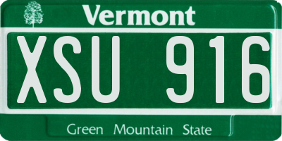 VT license plate XSU916