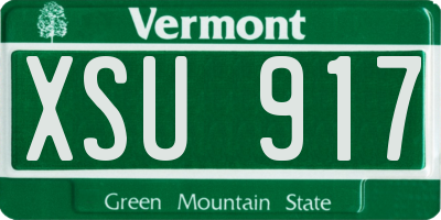 VT license plate XSU917