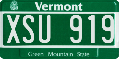 VT license plate XSU919