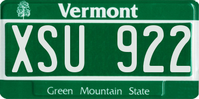 VT license plate XSU922