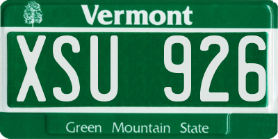 VT license plate XSU926