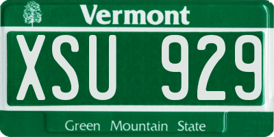 VT license plate XSU929