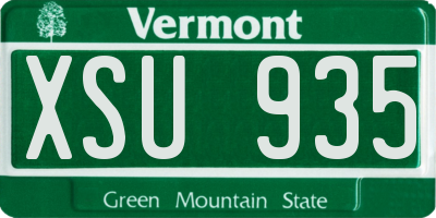 VT license plate XSU935