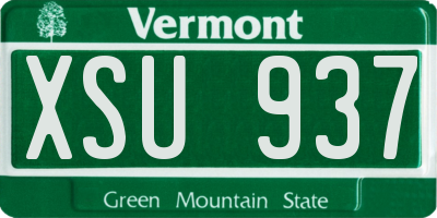 VT license plate XSU937