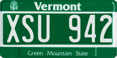 VT license plate XSU942