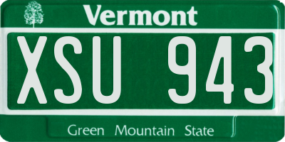 VT license plate XSU943
