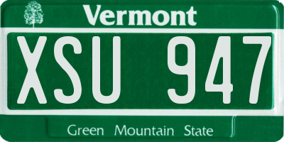 VT license plate XSU947