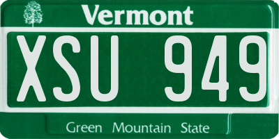 VT license plate XSU949