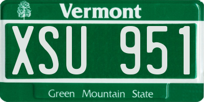 VT license plate XSU951