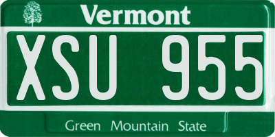 VT license plate XSU955