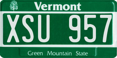 VT license plate XSU957