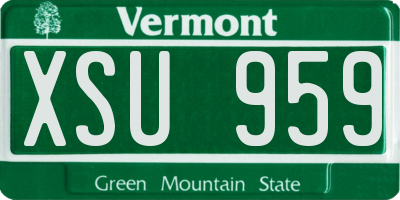VT license plate XSU959