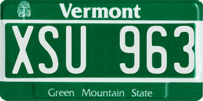 VT license plate XSU963