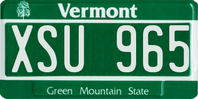 VT license plate XSU965