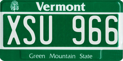 VT license plate XSU966