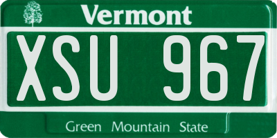 VT license plate XSU967
