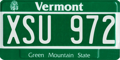 VT license plate XSU972