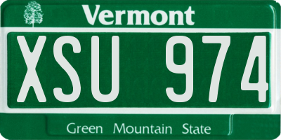 VT license plate XSU974
