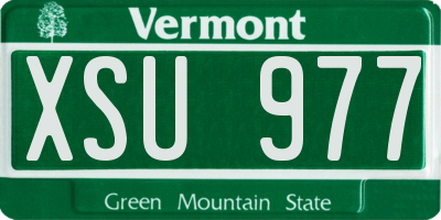 VT license plate XSU977