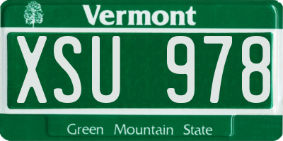 VT license plate XSU978