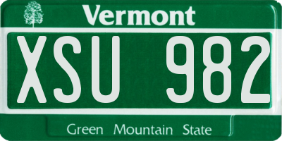 VT license plate XSU982
