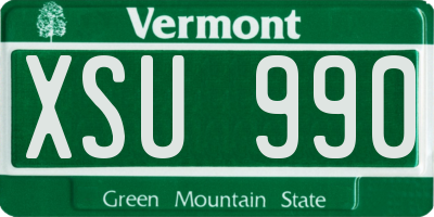 VT license plate XSU990