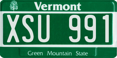VT license plate XSU991