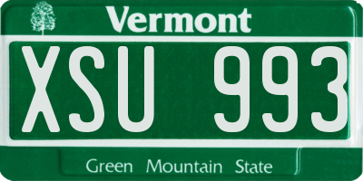 VT license plate XSU993