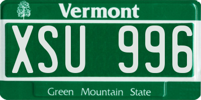 VT license plate XSU996