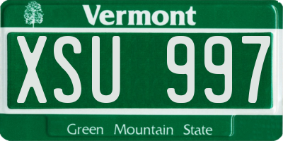 VT license plate XSU997