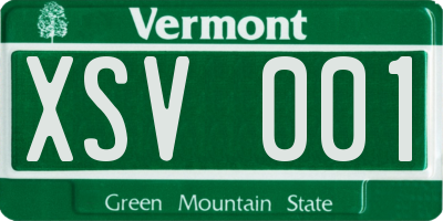 VT license plate XSV001