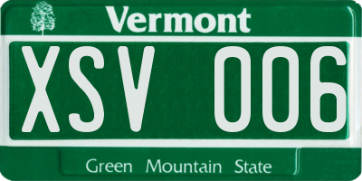 VT license plate XSV006