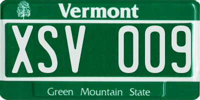 VT license plate XSV009
