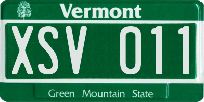 VT license plate XSV011