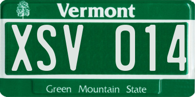 VT license plate XSV014