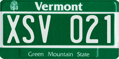 VT license plate XSV021