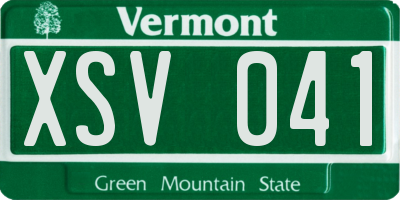 VT license plate XSV041
