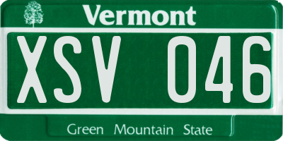 VT license plate XSV046